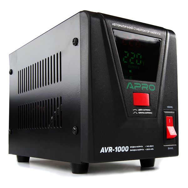 Стабілізатор напруги релейний AVR-1000, 800Вт APRO 852010 фото